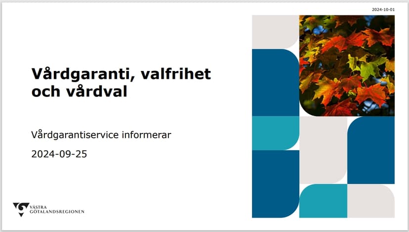 Vårdgaranti, valfrihet  och vårdval